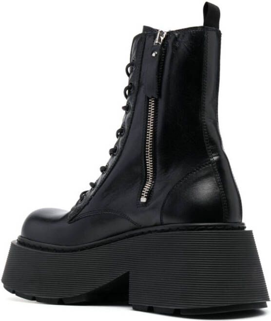 Vic Matie lace-up leather platform boots Black