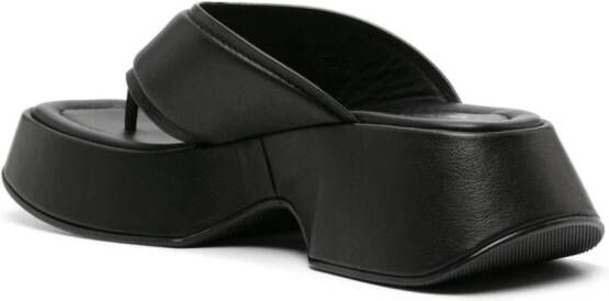 Vic Matie leather platform flip flops Black