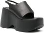 Vic Matie leather platform sandals Black - Thumbnail 2