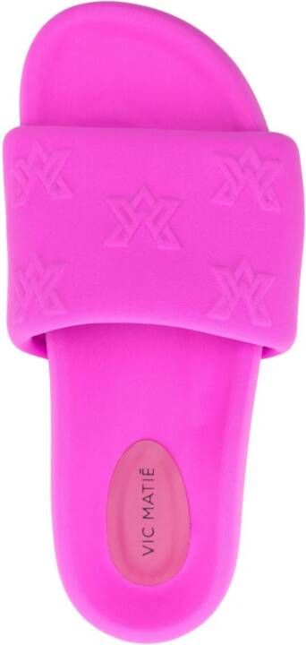 Vic Matie logo-embossed padded sandals Pink