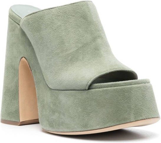 Vic Matie open-toe 140mm suede mules Green