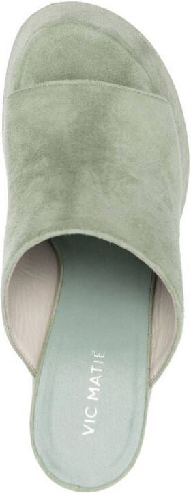 Vic Matie open-toe 140mm suede mules Green