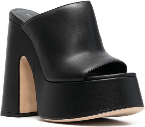 Vic Matie open-toe leather mules Black