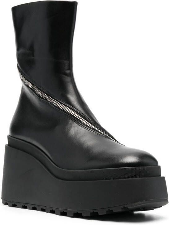 Vic Matie platform leather ankle boots Black