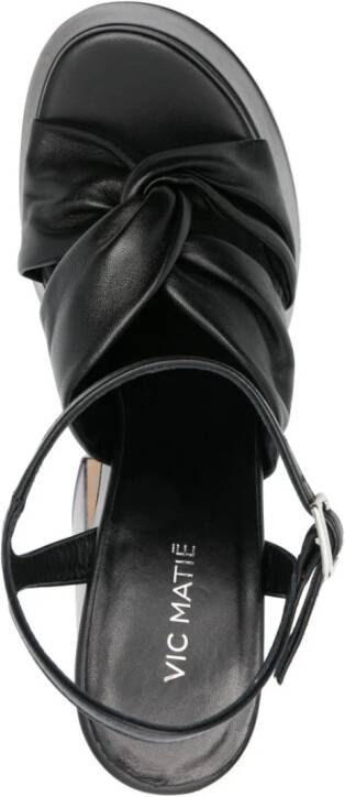 Vic Matie Sash 140mm leather sandals Black