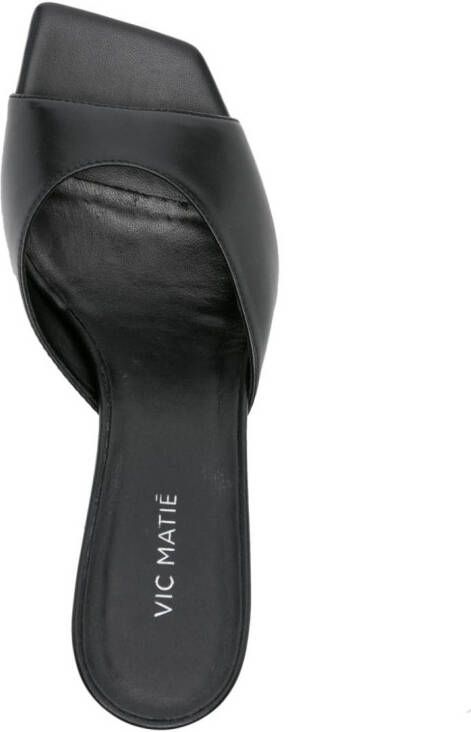 Vic Matie sculpted-heel leather mules Black