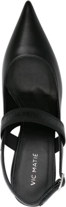 Vic Matie sculpted-heel slingback pumps Black