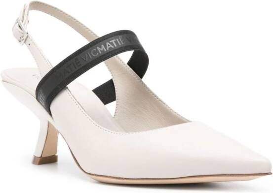 Vic Matie sculpted-heel slingback pumps Neutrals