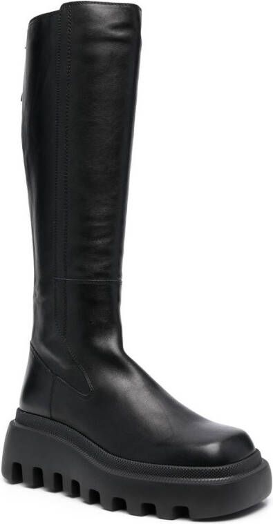 Vic Matie square-toe knee-length boots Black