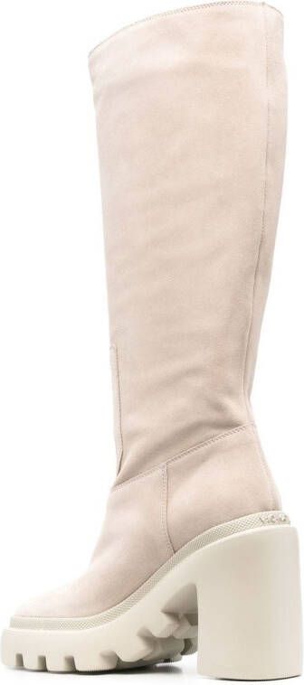 Vic Matie square-toe knee-length boots Neutrals
