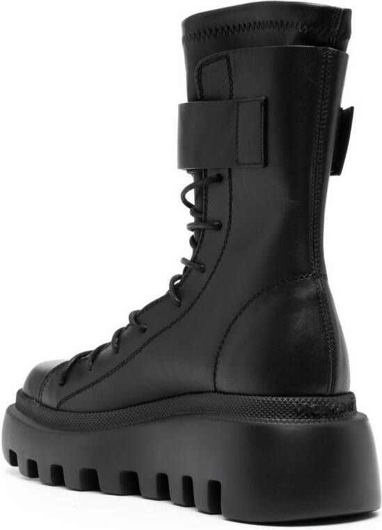Vic Matie square-toe leather chunky boots Black