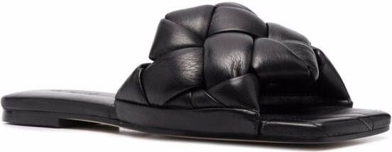 Vic Matie square-toe leather sandals Black