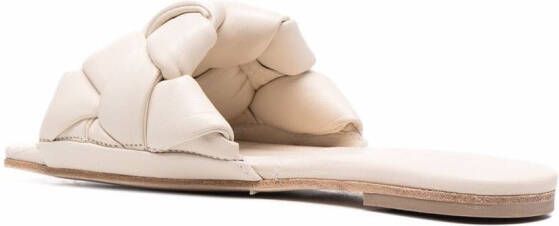 Vic Matie square-toe leather sandals Neutrals