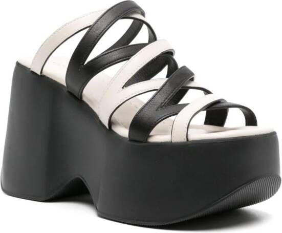 Vic Matie strappy leather wedge mules Black
