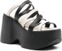 Vic Matie strappy leather wedge mules Black - Thumbnail 2
