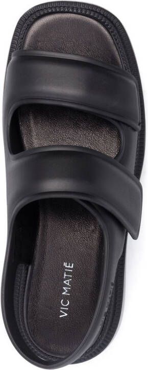 Vic Matie touch-strap leather sandals Black