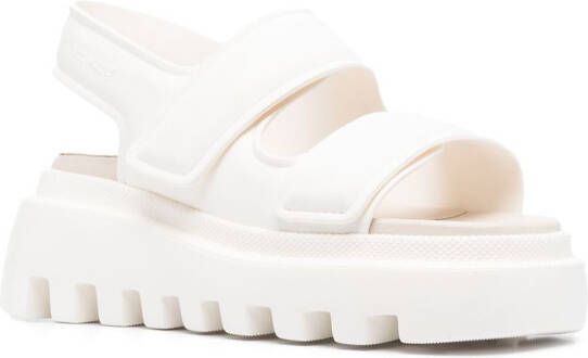 Vic Matie touch-strap leather sandals White