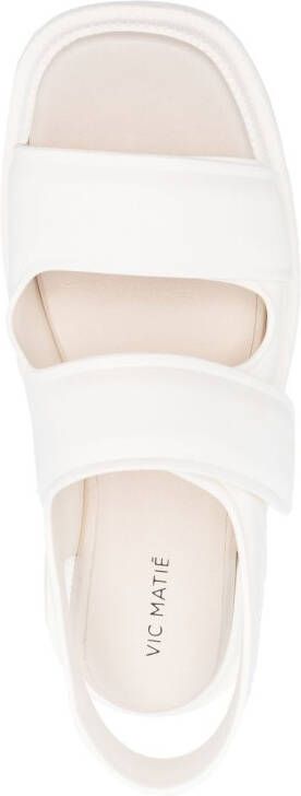 Vic Matie touch-strap leather sandals White