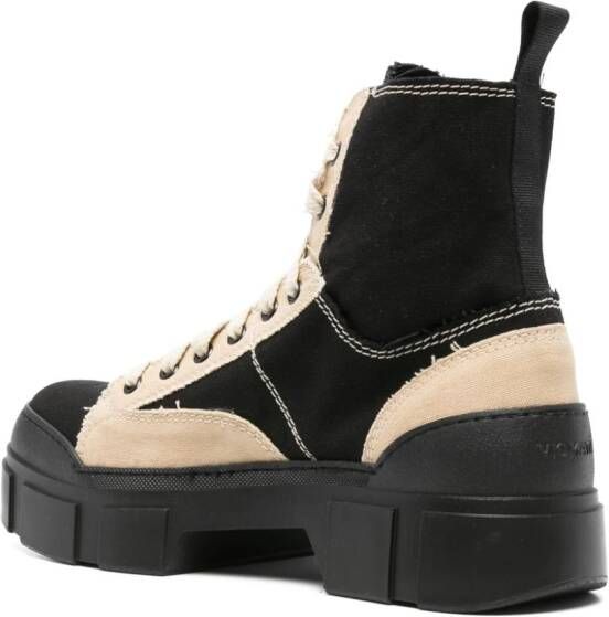 Vic Matie two-tone canvas ankle boots Black