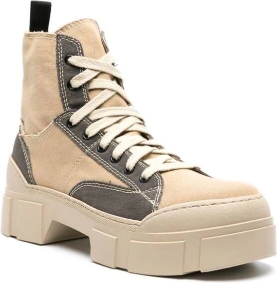 Vic Matie two-tone canvas ankle boots Neutrals