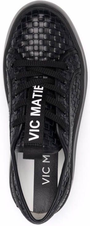 Vic Matie woven-design leather sneakers Black