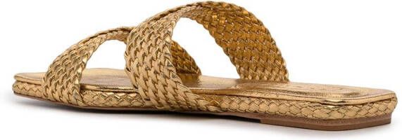 Vicenza Cincinati braided-strap flat sandals Gold