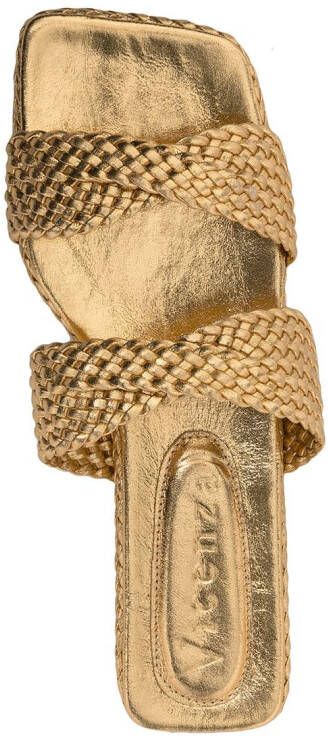 Vicenza Cincinati braided-strap flat sandals Gold