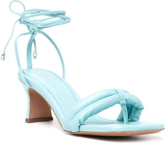 Vicenza square-toe leather sandals Blue