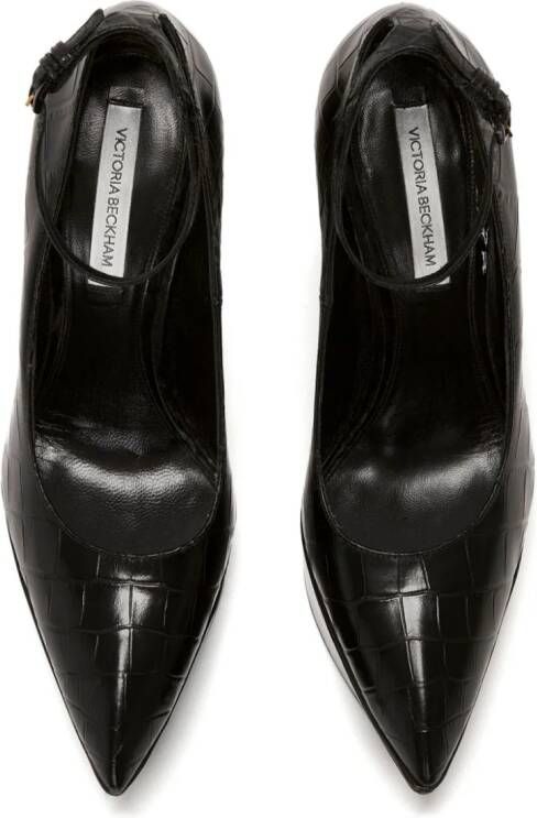 Victoria Beckham 100mm crocodile-embossed effect leather pumps Black