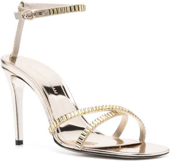Victoria Beckham 100mm crystal-embellished sandals Gold