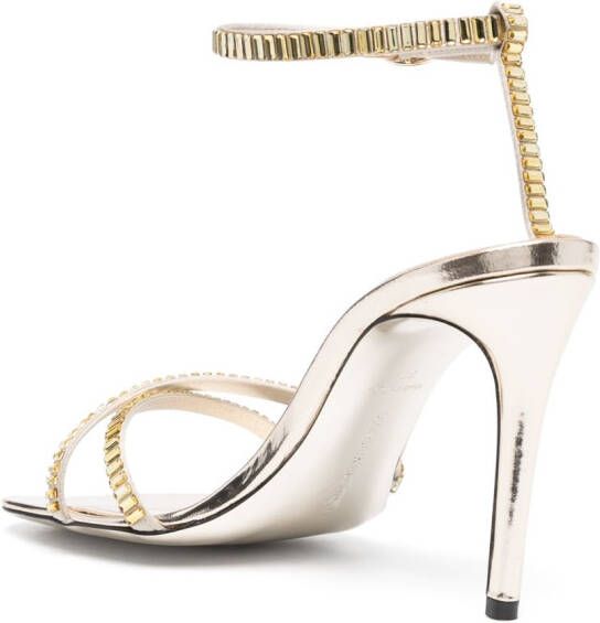 Victoria Beckham 100mm crystal-embellished sandals Gold