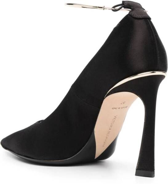 Victoria Beckham 100mm pointed-toe satin pumps Black