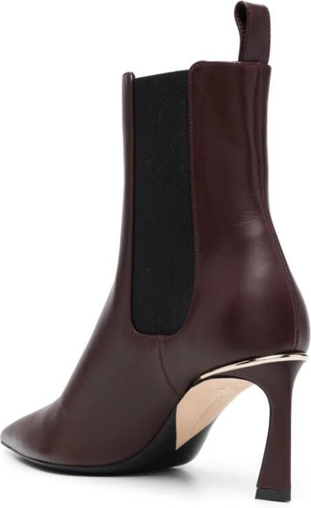 Victoria Beckham 90mm pointed-toe leather boots Red
