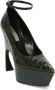 Victoria Beckham crocodile-effect 100mm leather pumps Black - Thumbnail 2