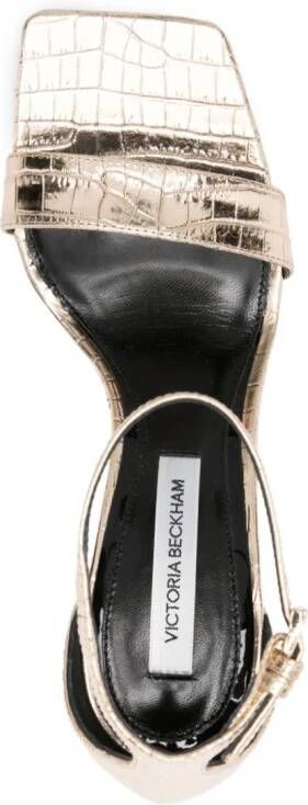 Victoria Beckham crocodile-effect 100mm leather sandals Gold