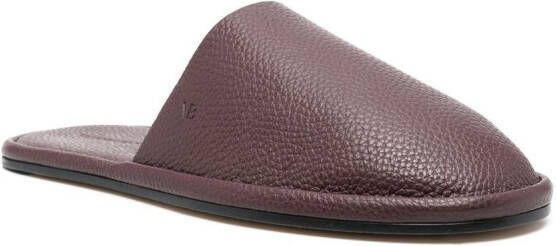 Victoria Beckham embossed-logo leather slippers Red