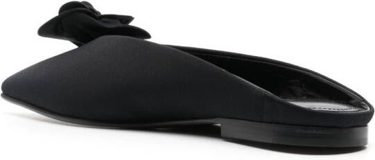 Victoria Beckham flower-appliqué flat mules Black