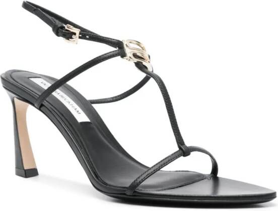 Victoria Beckham Frame Detail 75mm leather sandals Black