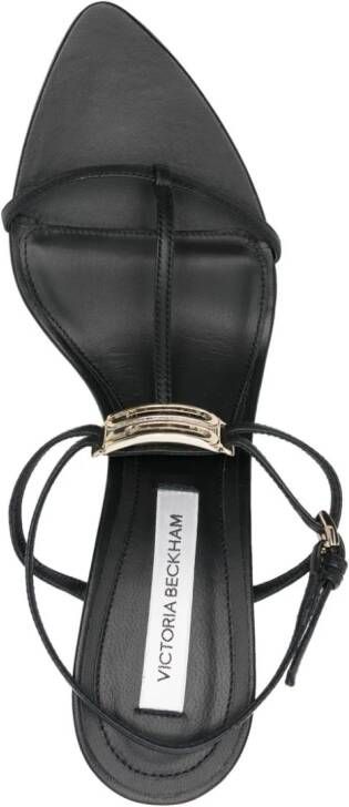 Victoria Beckham Frame Detail 75mm leather sandals Black