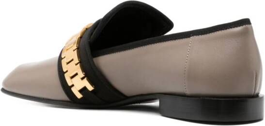 Victoria Beckham Mila chain leather loafers Brown