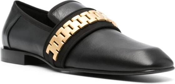 Victoria Beckham Mila chain-link leather loafers Black