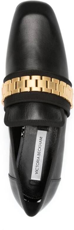 Victoria Beckham Mila chain-link leather loafers Black