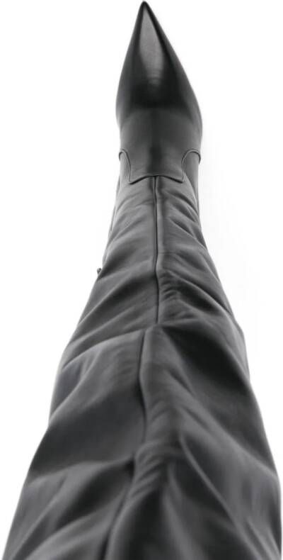 Victoria Beckham thigh-high pointed-toe boots Black