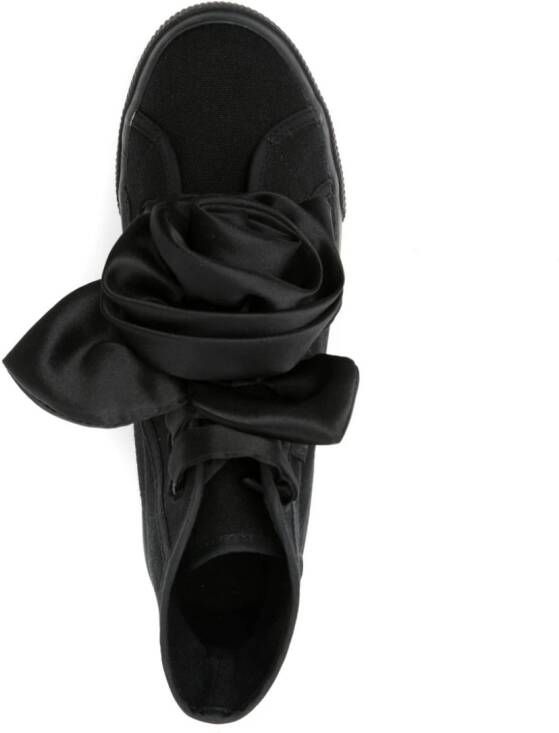 Viktor & Rolf x Superga satin-rose high-top sneakers Black