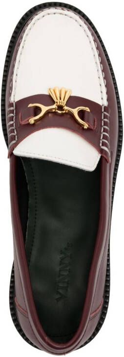 VINNY'S colour-block leather loafers Red