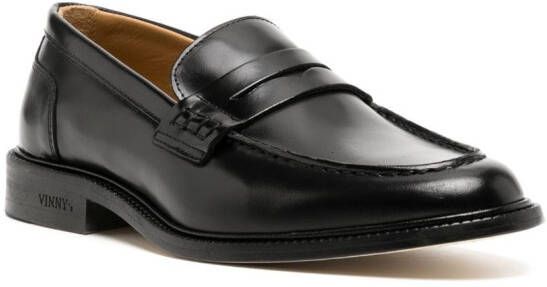 VINNY'S Townee penny-slot leather loafers Black