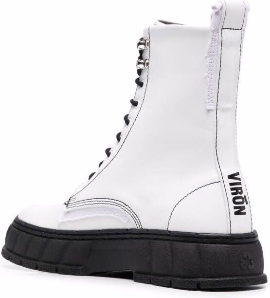 Virón 1992 logo-print ankle boots White