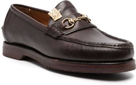 visvim Abarth Moc-Folk leather loafers Brown