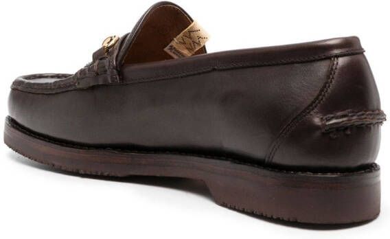 visvim Abarth Moc-Folk leather loafers Brown