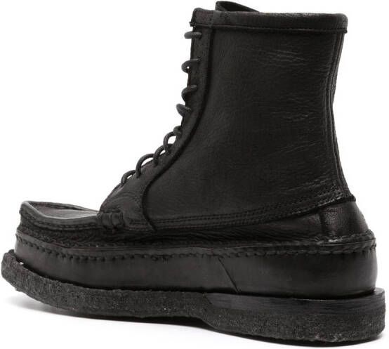 visvim Cheekag-Folk lace-up leather boots Black
